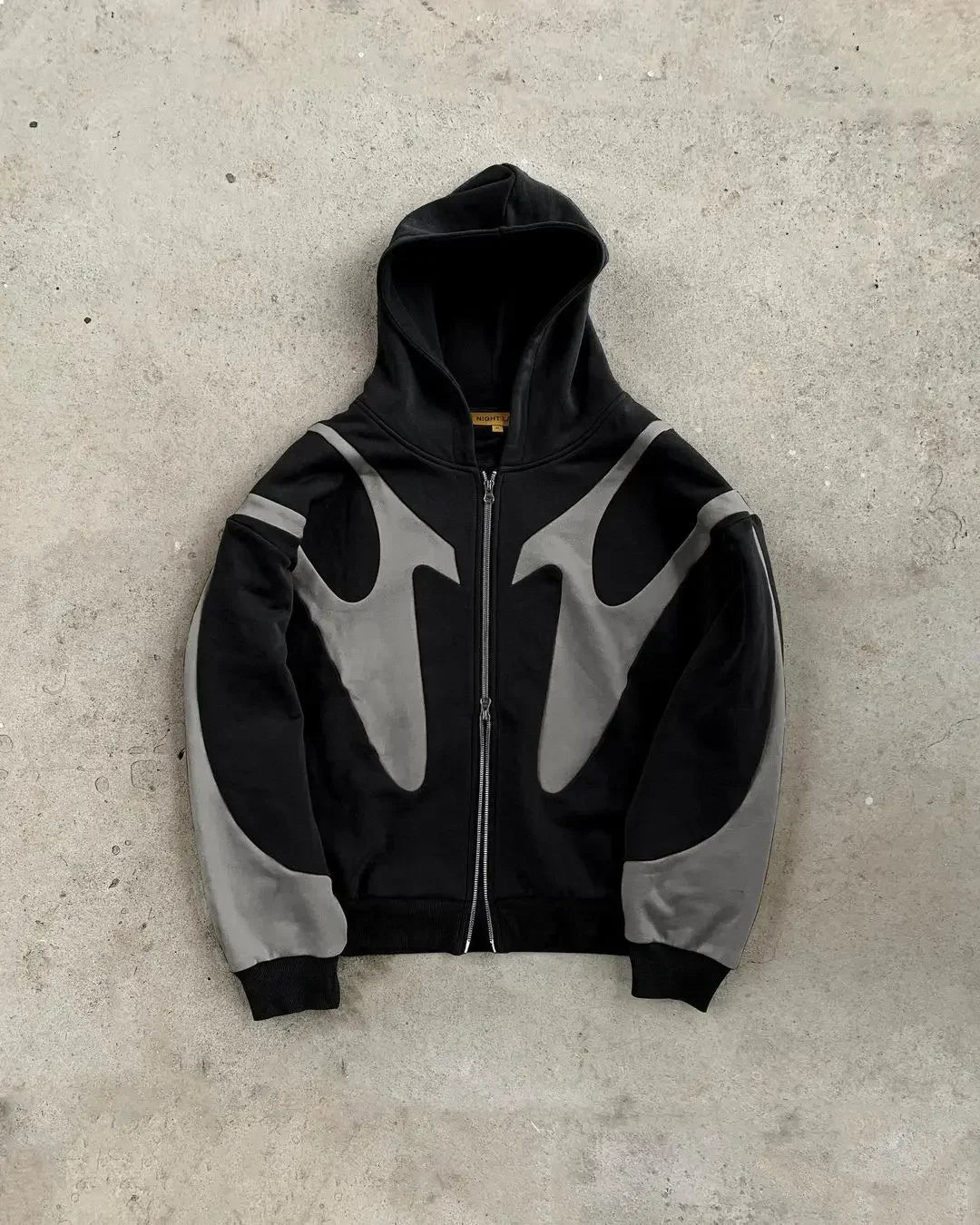 American Fashion Embroidery Personality Flash Diamond Oversize Zipper Hoodie Men Y2K New Harajuku Gothic Casual Joker Sweatshirt