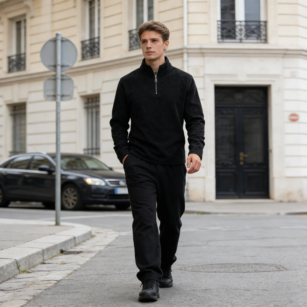 Men's Quarter Zip Fleece Pullover Sweatshirt