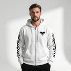 FM - Graphic Print Full Zip Hoodie With Hood