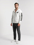 FM - Graphic Print Full Zip Hoodie With Hood