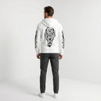 FM - Graphic Print Full Zip Hoodie With Hood